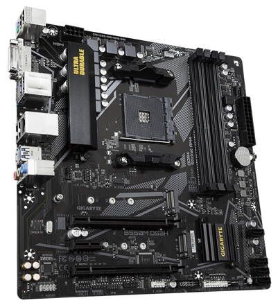 GIGABYTE B550M DS3H / AMD B550 / AM4 / 4x DDR4 DIMM / 2x M.2 / DVI-D / HDMI / mATX