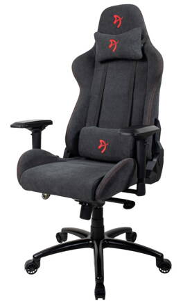 AROZZI herné kreslo VERONA Signature Soft Fabric/ látkový povrch/ čierné/ červené logo