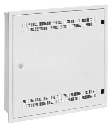 Solarix rozvádzač SOHO LC-18 do steny s lištami 2U, 4U a 11U, 550x550x150mm, biela RAL 9003, s rámčekom na zamurovanie