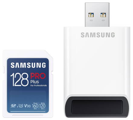 Samsung SDXC karta 128GB PRO Plus + USB adaptér