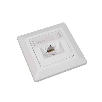 Solarix Eth.Zás. CAT5 UTP 1 x RJ45 pod omietku biela SX9-1-5E-UTP-WH