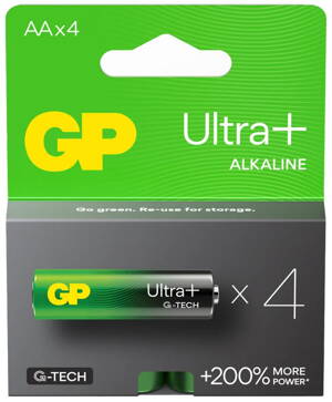 GP alkalická baterie 1,5V AA (LR6) Ultra Plus 4ks blistr