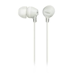 SONY sluchátka do uší MDREX15LPW/ drátová/ 3,5mm jack/ citlivost 100 dB/mW/ bílá