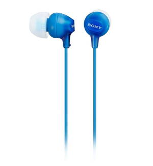 SONY sluchátka do uší MDREX15LPI/ drátová/ 3,5mm jack/ citlivost 100 dB/mW/ modrá
