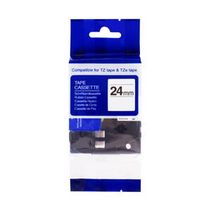PRINTLINE kompatibilní páska s Brother TZE-253, 24mm, modrý tisk/bílý podklad