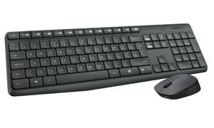 Logitech set MK235/ Bezdrôtová klávesnica + myš/ 2.4GHz/ USB príjmač/ CZ/ šedý