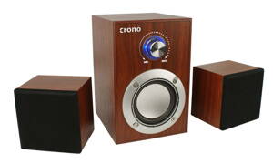 CRONO repro CS-2106H/ 2.1/ 2x 3W + subwoofer 10W/ 3,5 mm jack/ dřevěné/ hnědé