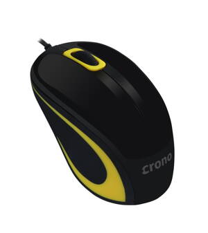 CRONO myš CM643Y/ optická/ drôtová/ 1000 dpi/ USB/ čierno-žltá