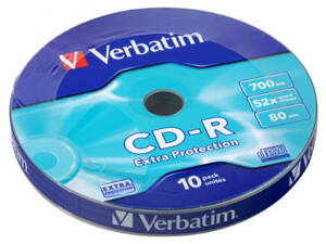 VERBATIM CD-R80 700MB/ 52x/ WRAP EXTRA PROTECTION/ 10pack/ bulk box