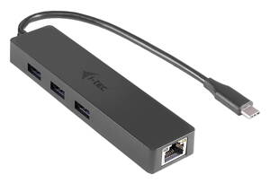 i-tec USB Slim HUB / 3 porty s Gigabyte Ethernet / na USB 3.1 Type C / kompatibilný s Thunderbolt 3 / čierny