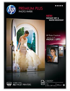 HP Premium Plus Glossy Photo Paper, 20 listů/A4/210 x 297 mm