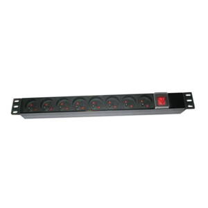 XtendLan 19"/1U rozvodný panel 8x230V, ČSN