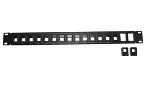 XtendLan Patch panel 1U 19",  16 otvorů,  neosazený, nestíněný