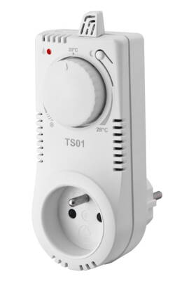 ELEKTROBOCK Elektronický termostat TS01, spína až 16A-3680W, Reguluje v rozmedzí 3C až 28C