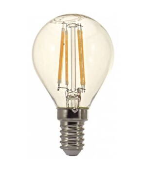 TESLA LED žiarovka FILAMENT RETRO miniglobe/ E14/ 4W/ 230V/ 470lm/ 2700K/ teplá biela/ čirá