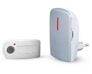 ELEKTROBOCK Bezdrátový síťový zvonek BZ11 - stříbrný / 50m / 230V / 60dB