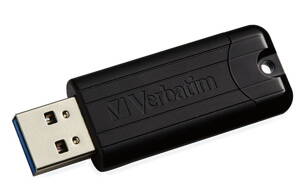 VERBATIM Flash disk Store 'n' Go PinStripe/ 128GB/ USB 3.0/ černá