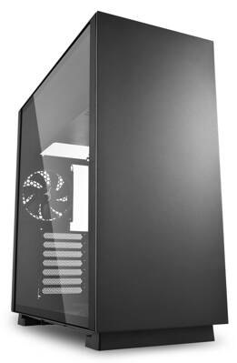 Sharkoon skříň PURE STEEL Black / Middle Tower / 2x USB3.0 / průhledná bočnice / černá