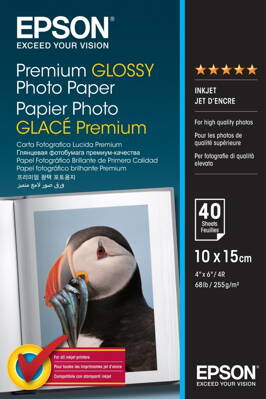 EPSON fotopapír C13S042153/ 10x15 / Premium Glossy/ 40ks