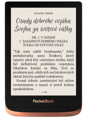 POCKETBOOK e-book reader 632 Touch HD 3/ 16GB/ 6"/ Wi-Fi/ micro USB/ čeština/ Spicy Copper