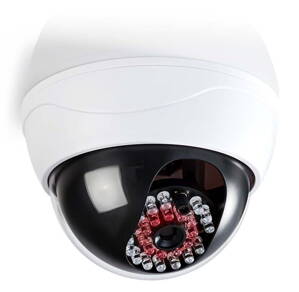 NEDIS atrapa bezpečnostné kamery s infračervenou LED / dome / IP44 / vonkajšie i vnútorné / biela
