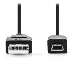NEDIS kabel USB 2.0/ zástrčka A - 5pinová zástrčka mini USB/ černý/ 5m