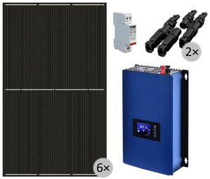 Xtend Solarmi GridFree 2000M solárna elektráreň: 2kW menič s limiterom + 8x 320Wp solárny panel, mono, čierny