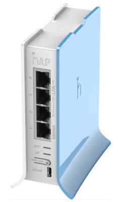 MikroTik RouterBOARD RB941-2nD-TC, Hap-Lite, 650MHz CPU, 32MB RAM, 4xLAN, 2.4Ghz 802B / g / n, ROS L4, case, PSU