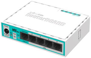 Mikrotik RouterBOARD RB750r2 HEX lite / 850 MHz / 64 MB RAM / 5x LAN / Router OS L4 / vr. plast. krytu a zdroje