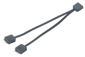 AKASA rozbočovač pro RGB LED pásky / AK-CBLD08-12BK / 1x female / 2x male/ 12cm /  černý