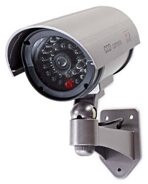 NEDIS atrapa bezpečnostné kamery s infračervenou LED / bullet / IP44 / vonkajšia / sivá