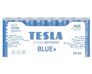 TESLA BLUE+ Zinc Carbon baterie AAA (R03, mikrotužková, fólie) 24 ks