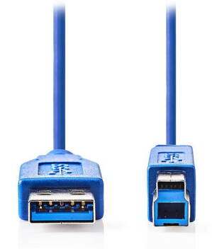 NEDIS kabel USB 3.0/ zástrčka A - zástrčka B/ k tiskárně apod./ modrý/ 3m