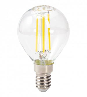 TESLA LED žiarovka miniglobe FILAMENT RETRO/ E14/ 4W/ 230V/ 470lm/ 4000K/ denná biela/ číra