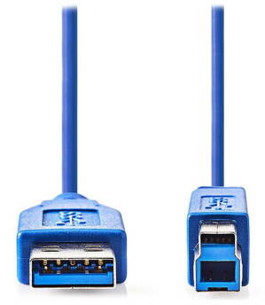 NEDIS kabel USB 3.0/ zástrčka A - zástrčka B/ k tiskárně apod./ modrý/ 2m