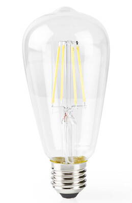 NEDIS Wi-Fi múdra LED žiarovka s vláknom / E27 / ST64 / 5W / 230V / 500L / 2700K / teplá biela / stmievateľná / číra