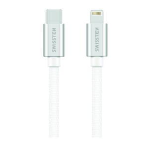 Swissten Datový Kabel Textile USB-C / Lightning Mfi 1,2 M Stříbrný