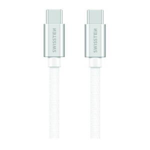 Swissten Datový Kabel Textile USB-C / USB-C 1,2 M Stříbrný