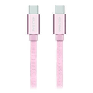 Swissten Datový Kabel Textile USB-C / USB-C 1,2 M Růžovo/Zlatý