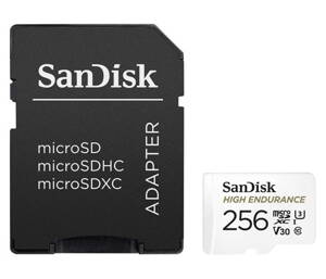 SanDisk High Endurance Video 256GB microSDXC / CL10 / UHS-3 V30 / vč. adaptéru