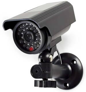 NEDIS atrapa bezpečnostné kamery s blikajúcou LED / bullet / IP44 / vonkajšia / čierna