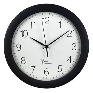 HAMA Nástenné hodinyPG-300/ priemer 30 cm/ riadené rádiovým signálom/ 1x AA batérie/ čierné