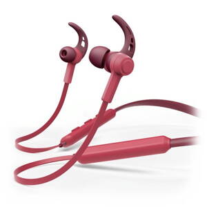 HAMA headset Connect Neck/ bezdrátová sluchátka + mikrofon/ špuntová/ Bluetooth/ citlivost 96 dB/mW/ červená