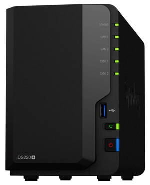 Synology DS220 + 2x SATA, 2GB DDR4 SDRAM, 2x USB 3.0, 2x Gb LAN