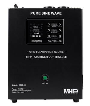 MHPower záložný zdroj MSKD-2100-48, UPS, 2100W, čistý sinus, 48V, solárny regulátor MPPT