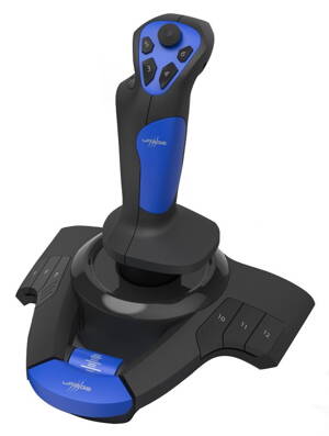 HAMA uRage vibračný joystick Airborne 300/ 12 tlačídiel/ USB/ vhodné pre PC/ čierno-modrý