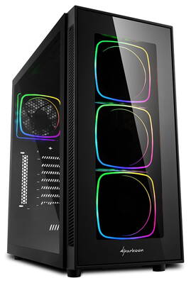Sharkoon skříň TG6 ARGB / ATX / 2x USB3.0 / 2x USB2.0 / průhledná bočnice / ARGB LED / černá