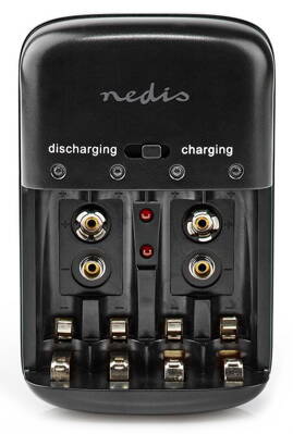 NEDIS nabíječka baterií/ AA/AAA/E-Block/ pro Ni-MH/ Ni-Cd/ černá