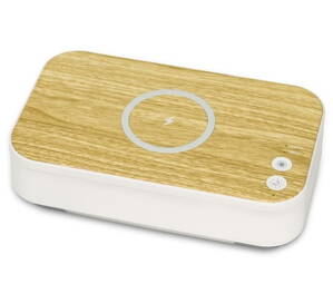 IMMAX UV-C sterilizátor pre mobily, respirátory a drobné predmety/ Qi nabíjanie/ USB/ podsvietenie/ bielo-hnedý