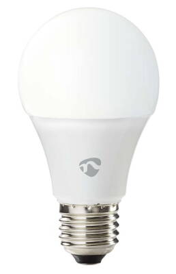 NEDIS Wi-Fi chytrá LED žárovka/ E27/ A60/ 9W/ 230V/ 800lm/ 2700K/ teplá bílá/ bílá
